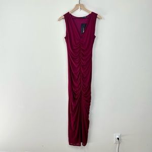 NWT! Fashion Nova Red Don't Ruche Me Mesh Midi Dress, M